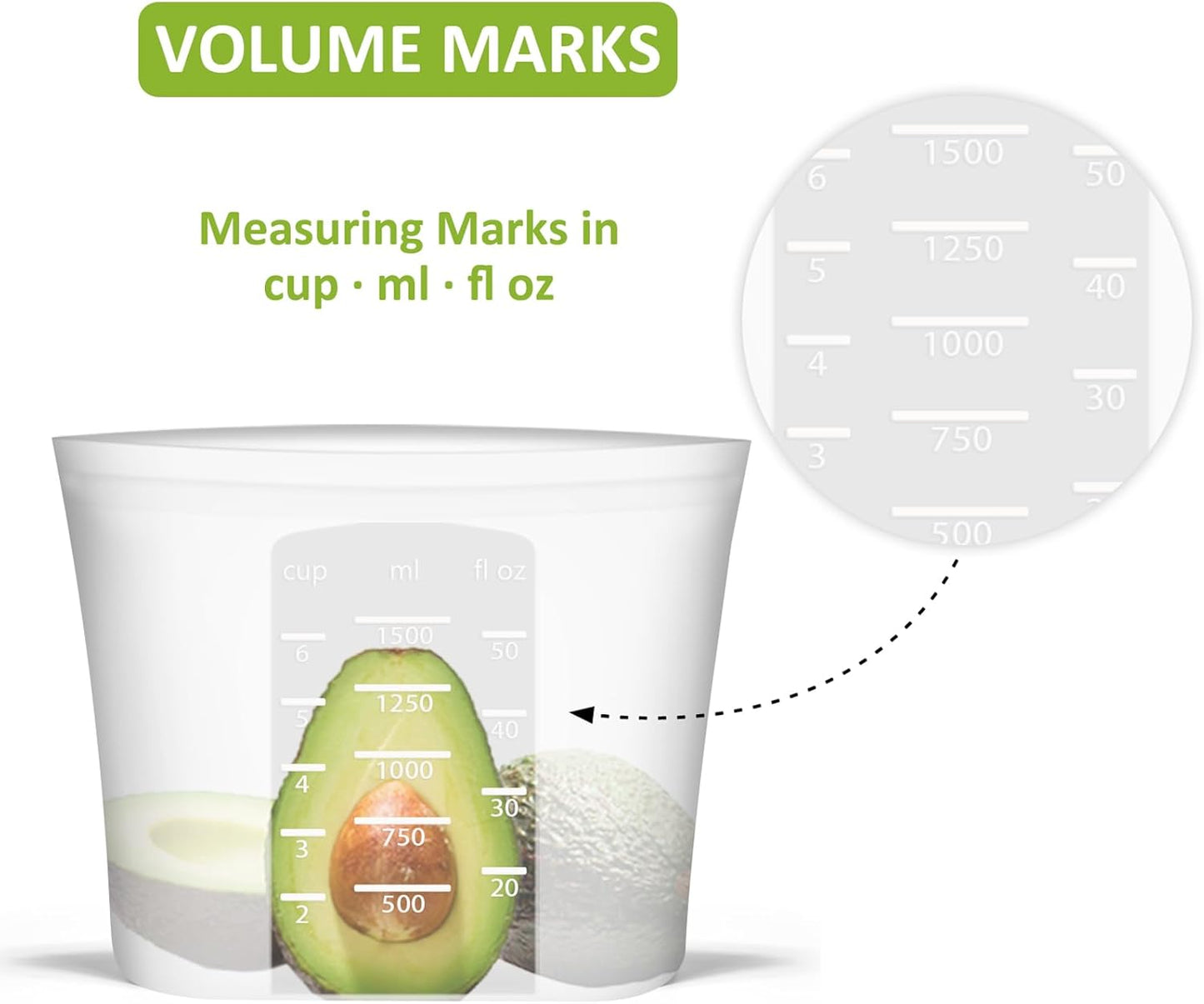 Large Reusable Food Bags 4 Pack, 1.5 Quart(50.7fl.oz) 100% Silicone Storage Bags Stand Up Zip Silicone Food Container, Freezer Microwave Oven Dishwasher Safe, Translucent