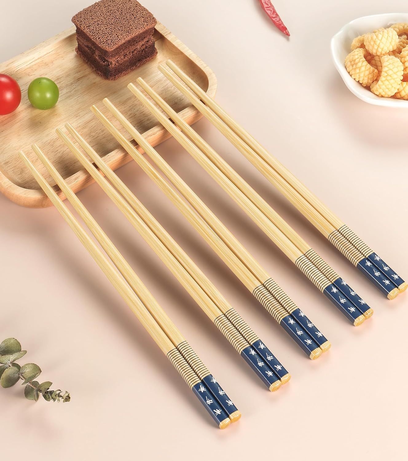 100 Pairs Bamboo Chopsticks Reusable | Dishwasher Safe | Durable | Separated | Bulk | Non slip | - (9.45in)