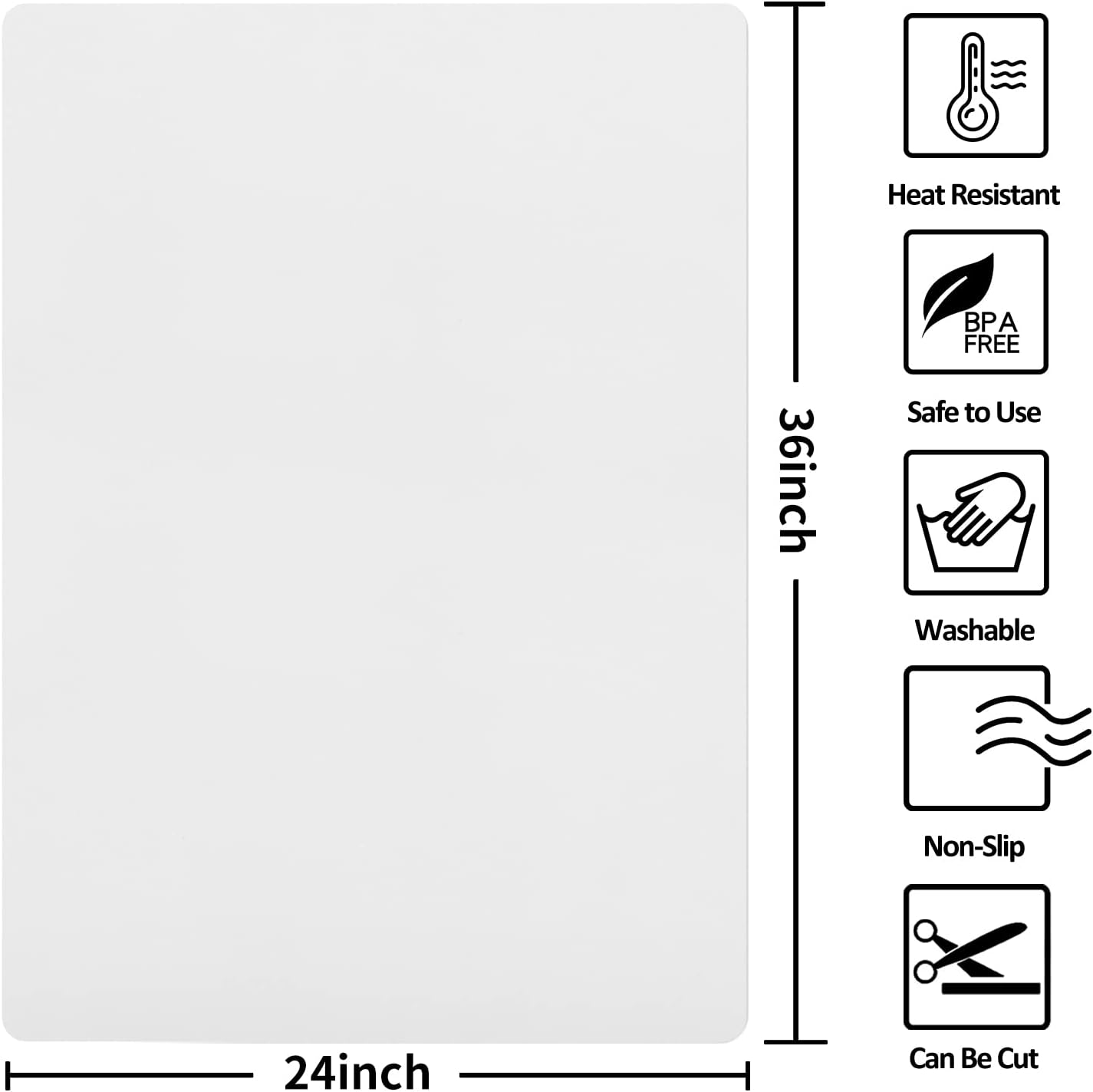 Silicone Mat Heat Resistant Mats for Countertop, Multipurpose Large Silicone Mats for Crafts Kitchen Workbench Size 36x24 inches Thick 2mm,Rolled Package,Translucent