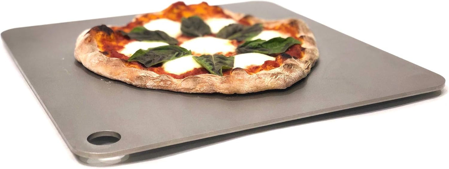 14" by 14" Pizza Steel (3/16" Standard Thickness) - Multipurpose Cooking Steel for Ovens & Grills - Made in the USA