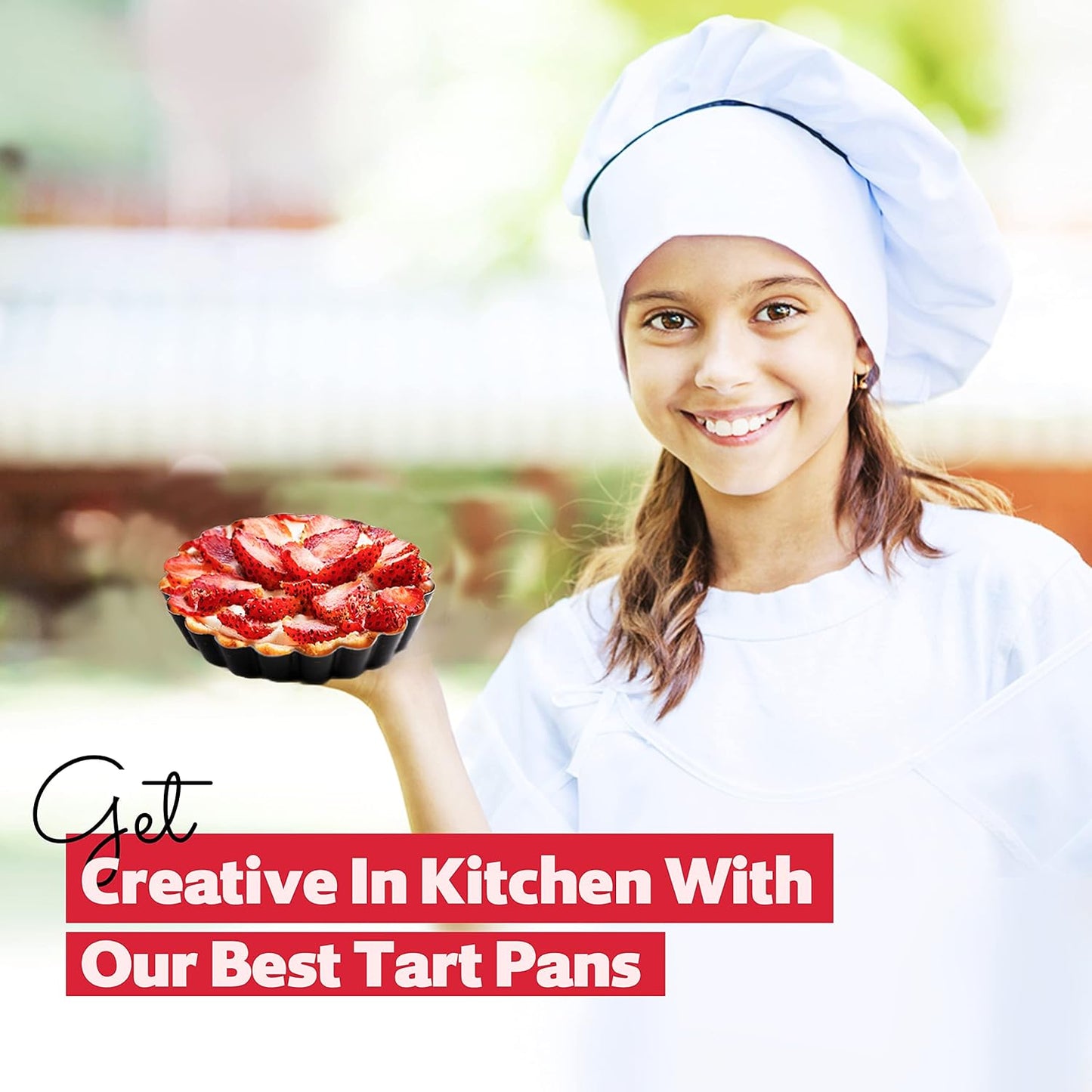 8 Pack Mini Tart Pans 4 Inch with Removable Bottom Round Nonstick Deep Quiche Pan, Heavy Duty Perfect for Baking Fruit Tarts, Quiches & Dessert