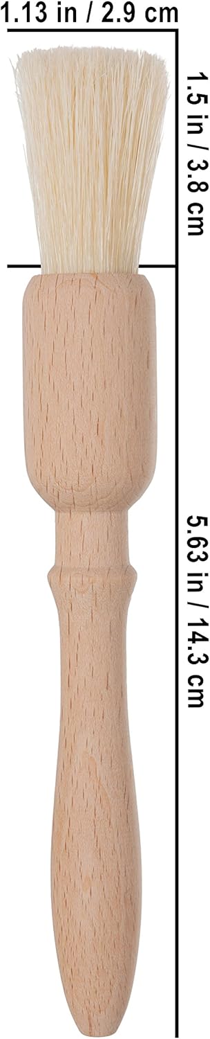 REDECKER Natural Pig Bristle Pastry Brush with Untreated Beechwood Handle for Basting, Glazing and Applying Eggwash, 7-1/4 inches - Pastry Brush for Cooking and Baking, Made in Germany