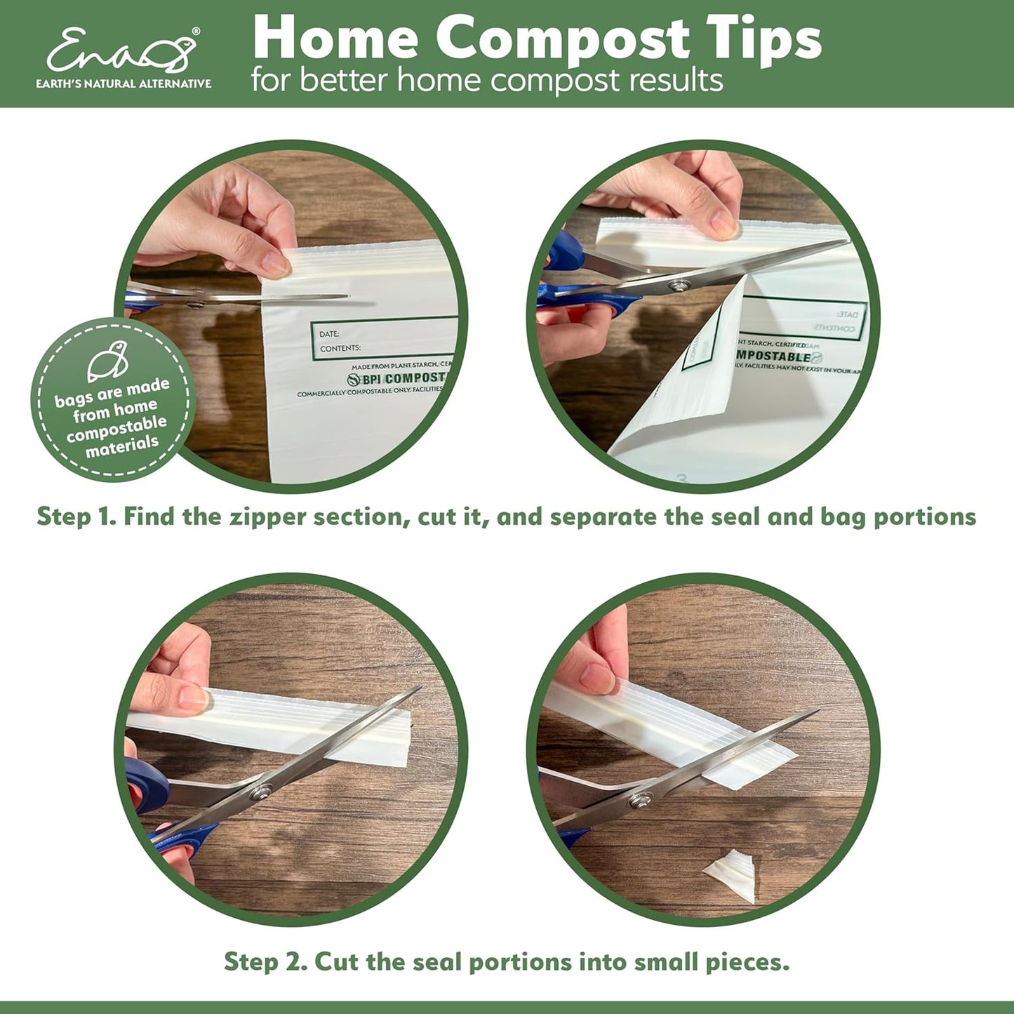 100% Compostable Food Storage Bags [Gallon 400 Pack] Eco-Friendly Freezer Bags, Resealable Bags, Heavy-Duty, Reusable, Off-White by Earth's Natural Alternative